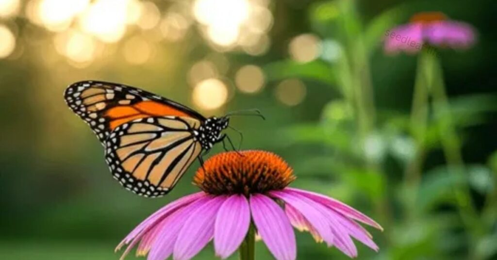Purple coneflowers are particularly effective in attracting butterflies.